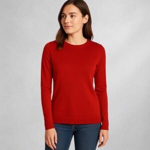 Lauren Ralph Lauren Jeans Knit Womens Pullover  XL Red Sweater Button Accents